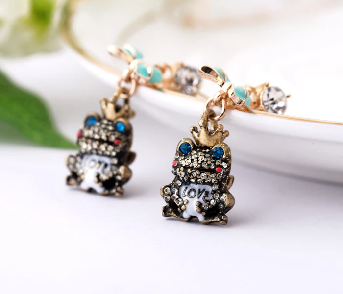 Женские Эмалевые Серьги-банты серьги лягушки с кристаллами | Украшения и