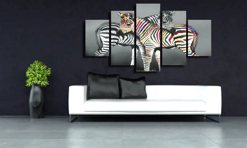 Hd печать нидерланды зебра черная красочная картина холст декор комнаты плакат