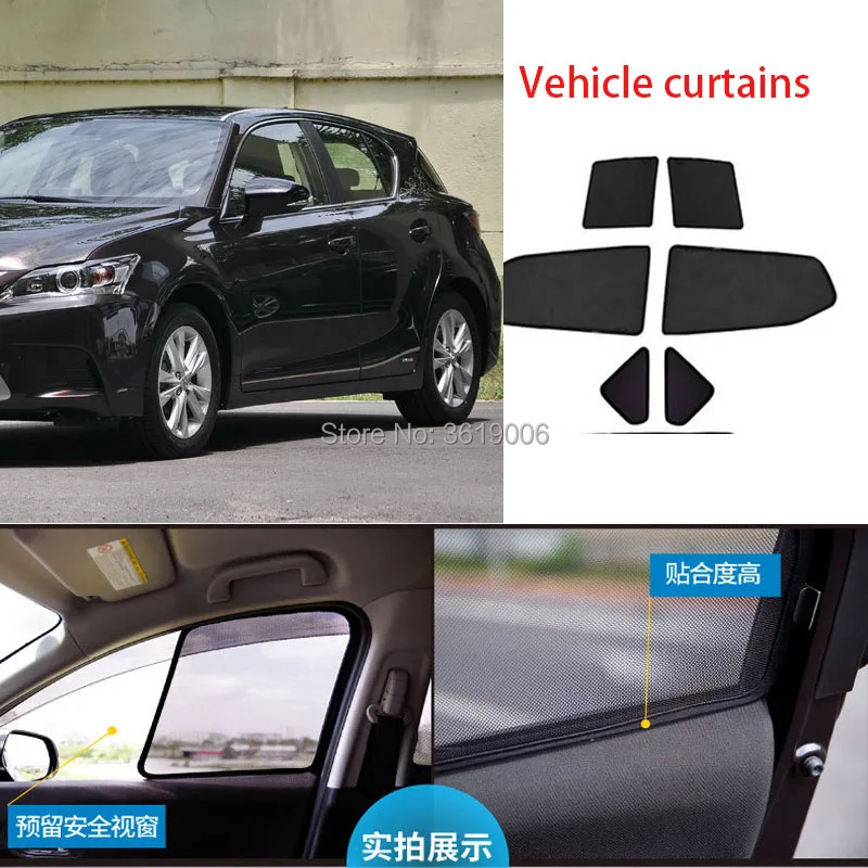 

6pcs High-end custom For LEXUS CT200H 10-16 card type magnetic car curtain sun shade car window shade car styling