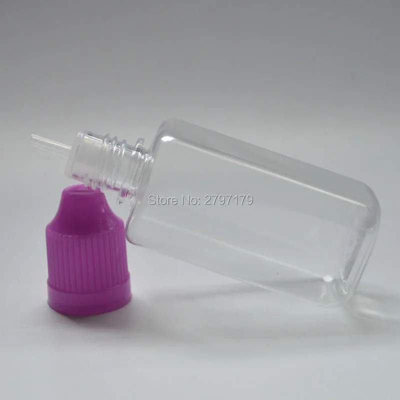 

5pcs PET Square 30ml Clear Plastic Dropper Bottle With Childproof Cap And Long Needle Tip For Eye Drop E Liquid Empty Bottle