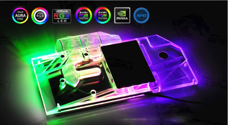 Bykski водный блок для GALAX GEFORCE RTX 2070 GAMER/медный радиаторный блок с полным покрытием/RGB светильник с поддержкой AURA SYNC