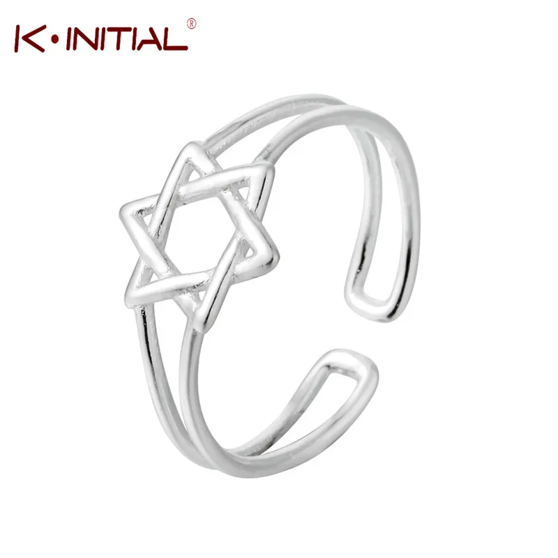 Kinitial Fashion Retro Twist Star Rings David of Ring for Women Wedding Adjustable Finger Hexagonal Jewelry | Украшения и