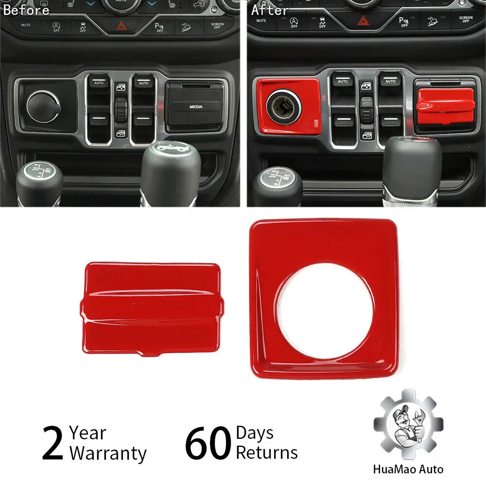 

Новая панель для прикуривателя и зарядного устройства USB с отделкой для Jeep Wrangler JL 2018 + красный