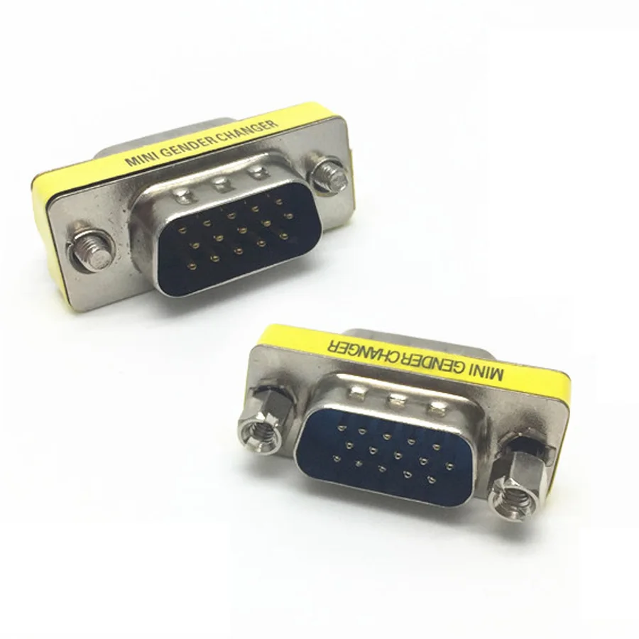 1pcs VGA 15 Pin Male to Plug Gender Changer Conversion Adapter HD15 Computer Monitor Video Connector | Обустройство дома