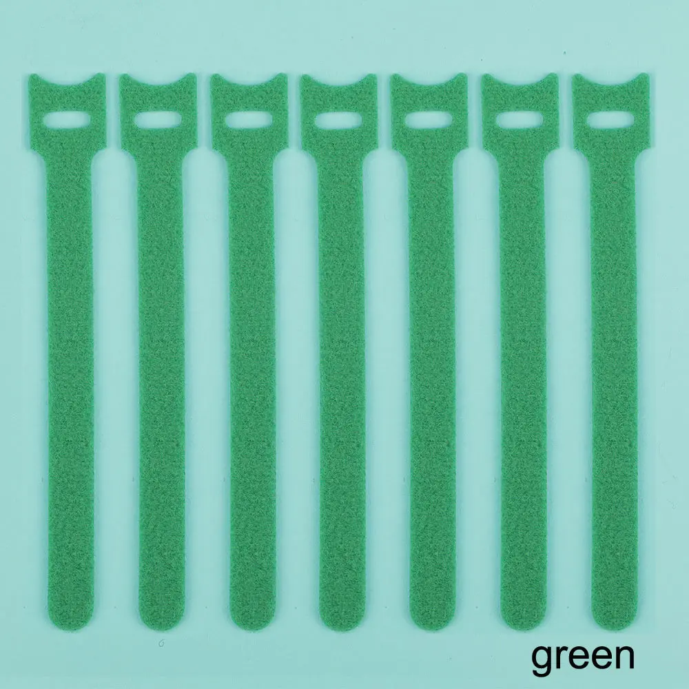 green 20 шт. 1,2X15 см клейкая застежка Ленточные палочки кабельные стяжки крюк и петля крепеж палка Пряжка ремень комплект лента завязывается назад - Цвет: green