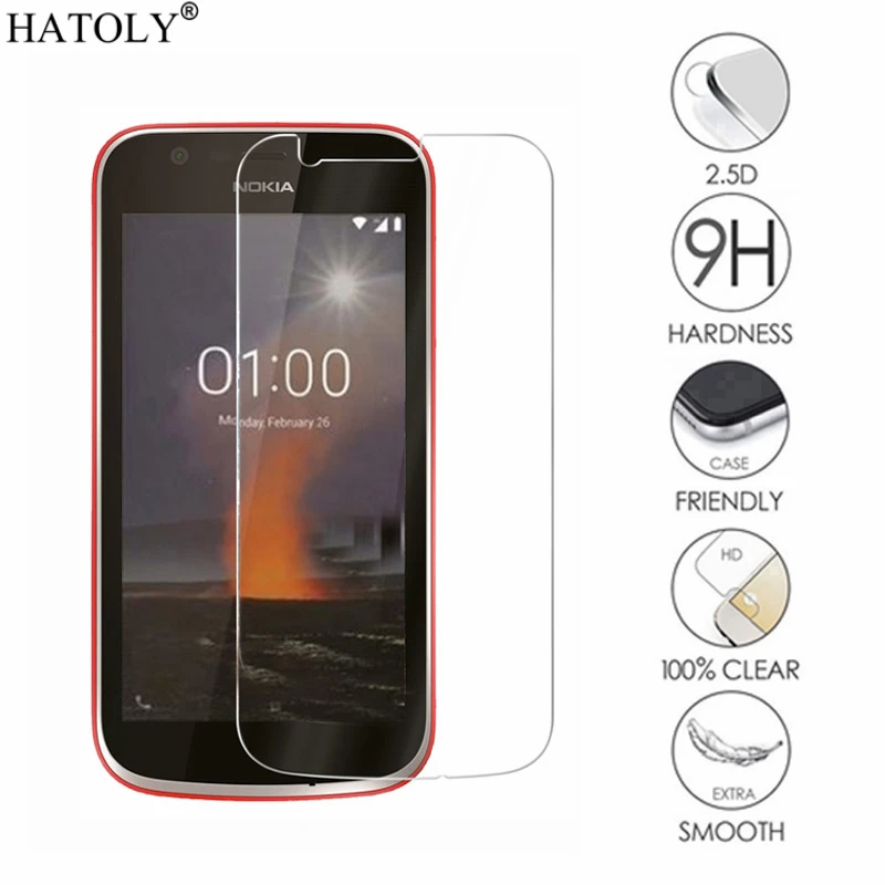 Закаленное стекло для Nokia 1 2 шт. ультратонкая Защита экрана 2018 пленка TA-1047 TA-1056 HATOLY