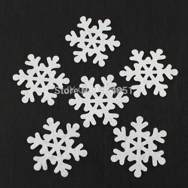 

300 шт./лот большая белая войлочная нашивка в виде снежинки аппликация из нетканого материала Edelweiss 65 мм праздничный декор, DIY работы FZ0104