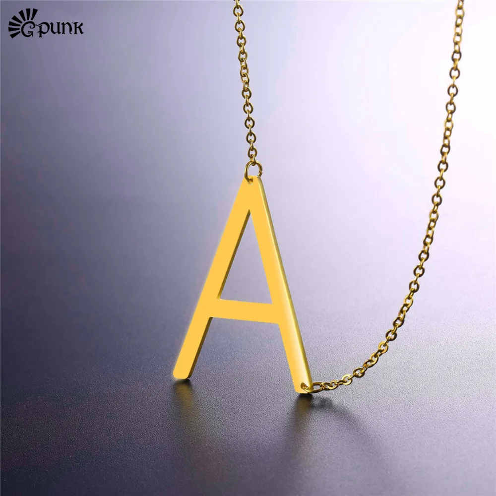 Алфавит от A до Z боковом заглавными буквами ожерелье ювелирные изделия с