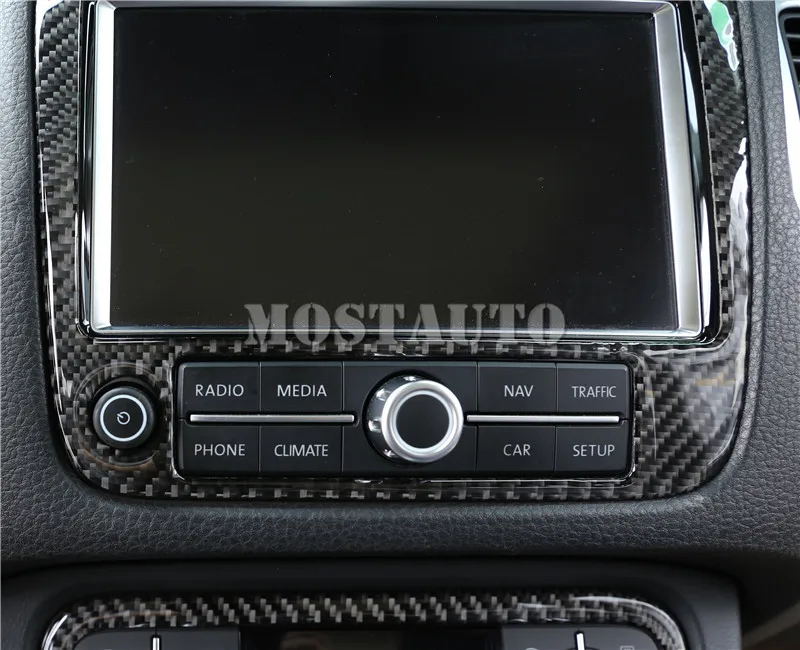 Для VW Touareg углеродное волокно центральной консоли gps навигации накладка 2011- 1 шт
