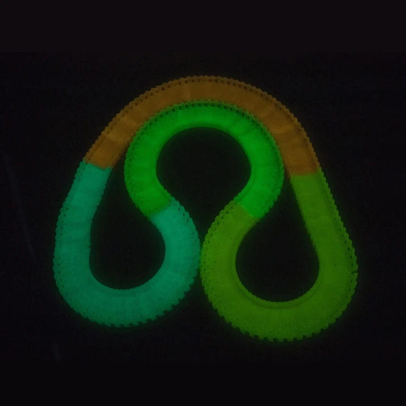 Glow race track Flexible Assembly Track Arch Bridge Accessories Colorful bright Flash in the Dark Electric with Led Car |