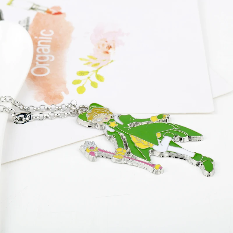 

Card Captor Sakura Necklace for Women KINOMOTO SAKURA Magic Wand Pendant Choker Jewellery Necklaces for Teen Girls