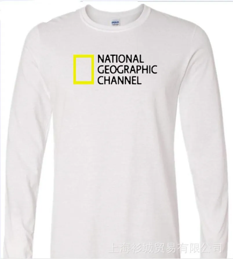 Футболка с принтом NATIONAL GEOGRAPHIC CHANNEL уличная одежда из хлопка для мужчин и удобная