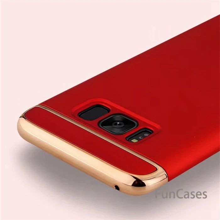 Для samsung Galaxy S6 S7 EDGE S8 S9 plus чехол Роскошный противоударный 3 в 1 металлический Гибридный PC чехол для задней панели для Note 5 8