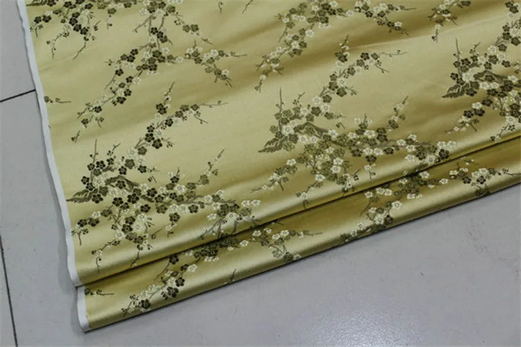 CF61 1 ярд китайский цветок сливы шелковая парча ткань Cheongsam одежда костюмы DIY Ткань для шитья кушион покрывало ткань