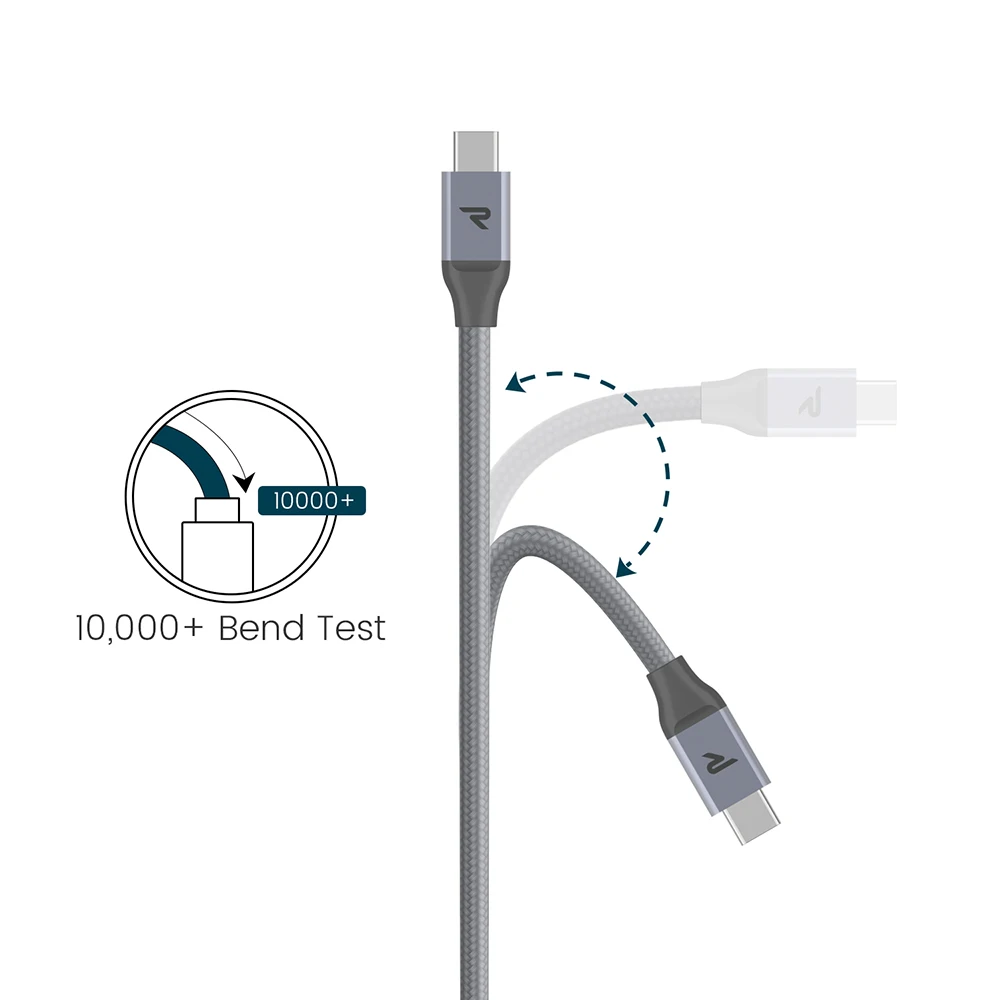 RAMPOW 60 Вт Двойной usb type C кабель 2 м/6 5 фута USB к для samsung S9 PD Быстрая зарядка MacBook