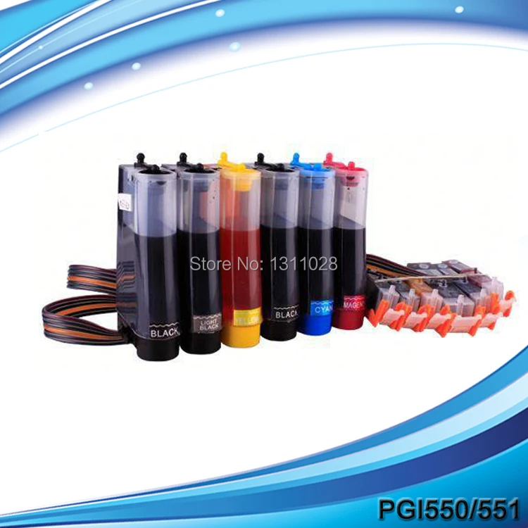 

INK WAY PGI-550 CLI-551 ink supply system,6C empty CISS for Canon PGI-550 CLI-551 refillable cartridge MG6350 MG7150 gray