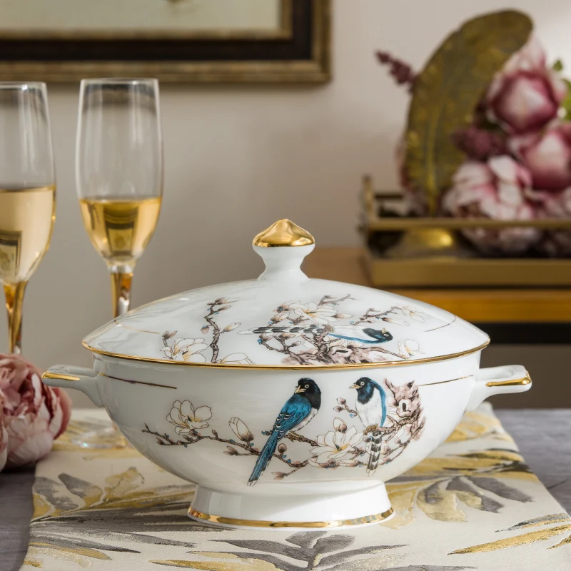 Керамическая посуда Jingdezhen домашний набор посуды из костяного фарфора Женская