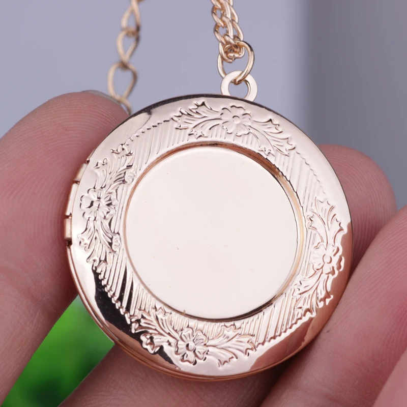 N122 Fashion delicate jewelry flower round locket pendant necklace stick on the top or inside |