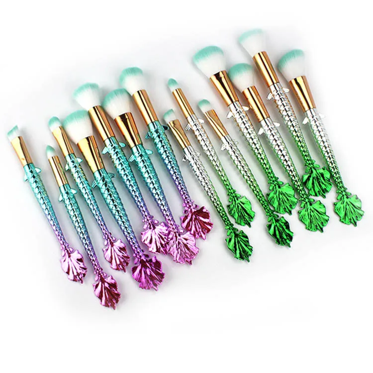 7 шт. Профессиональный набор кистей для макияжа Русалочки пудра тени век