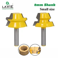 lavie 2pcs 8mm shank 22 5 degree lock miter tenon router bits set glue joinery milling cutter for wood woodwork cutters mc02066