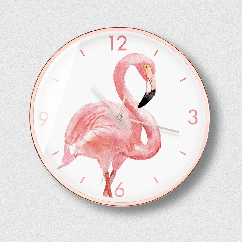 The pink birds house decoration modern fashion clock silent of scan the handle metal frame should be use bedroom and livingO6 | Дом и сад