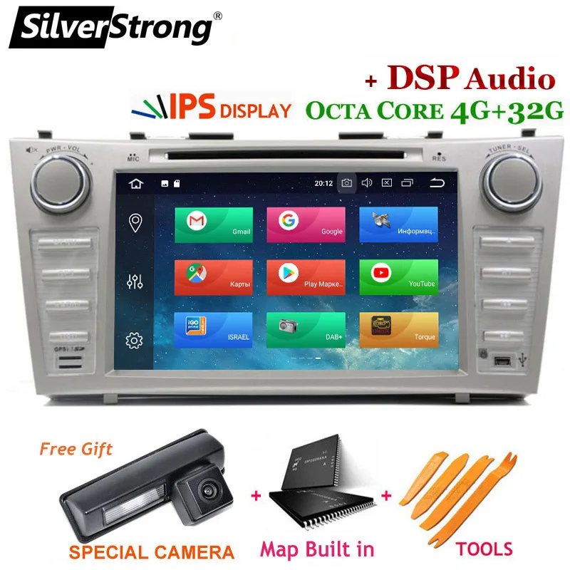 Silverstrong Android8.1 4G 2DIN автомобильный DVD для TOYOTA CAMRY V40 AURION OctaCore 32 Гб DSP вариант 2007 2008 2009 2010