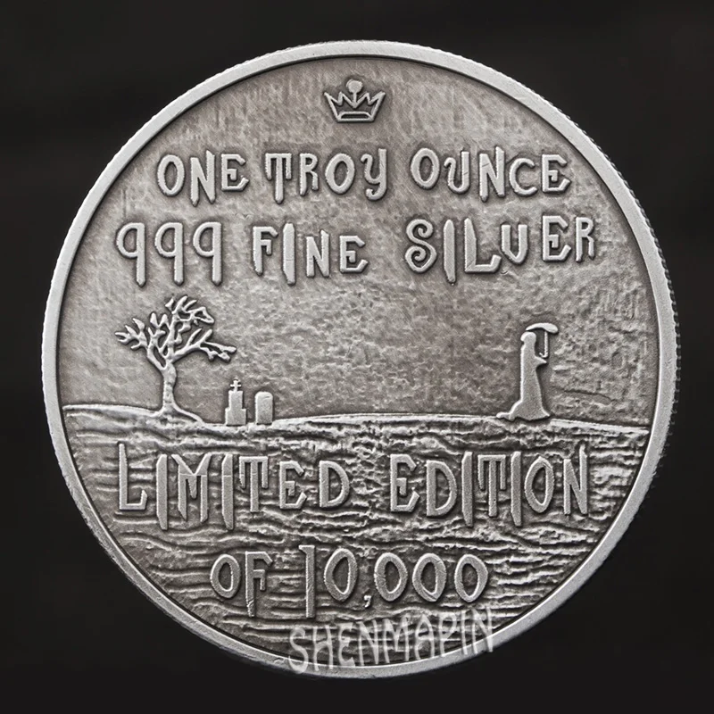 Очаровательная Монета на Хэллоуин тройная унция серебро 999 пробы ограниченная