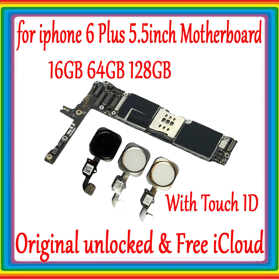 100% оригинальная материнская плата для iPhone 6 Plus 5 дюймов с/без Touch ID Заводская