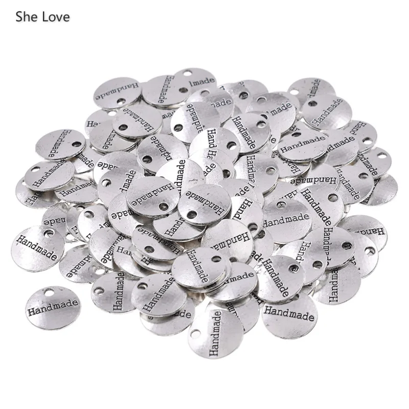 Круглые этикетки с буквенным принтом ручной работы 100 шт./лот двухсторонние