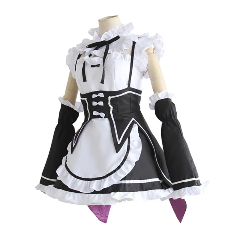 Женский костюм для косплея Re:zero Rem Ram фартук Meidofuku (топ + юбка шейный пояс