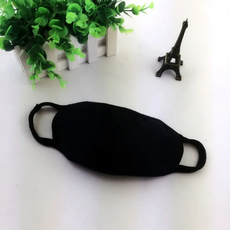 1 шт. черная маска для рта унисекс моющаяся хлопковая противопыльная дышащая