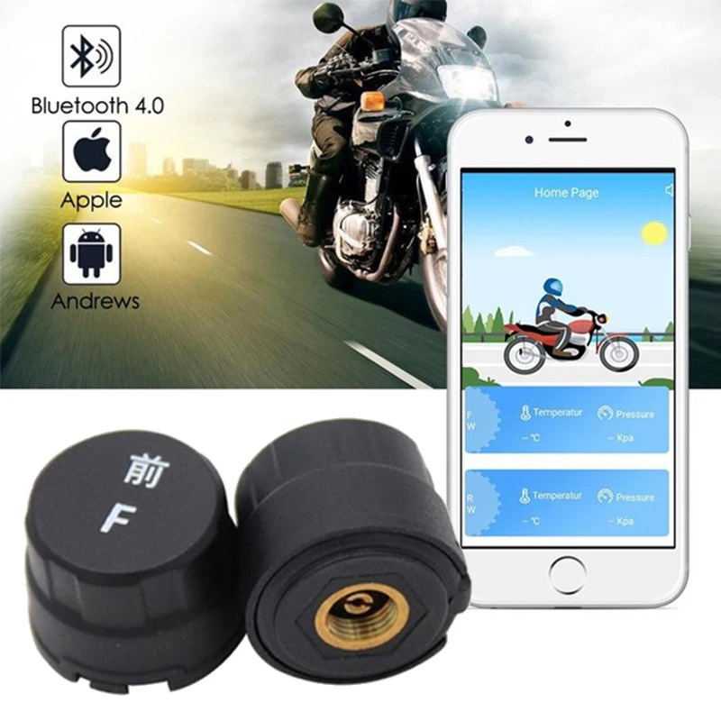 Портативный мотоцикл Bluetooth подключение умный датчик контроля давления в шинах TPMS мобильное приложение