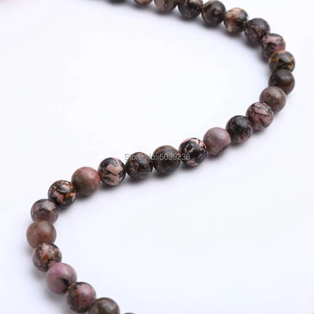 Wholesale Black Line Rhodonite Natural Stone Loose Spacer Beads for Jewelry Making Necklace Bracelet DIY 4-12mm | Украшения и