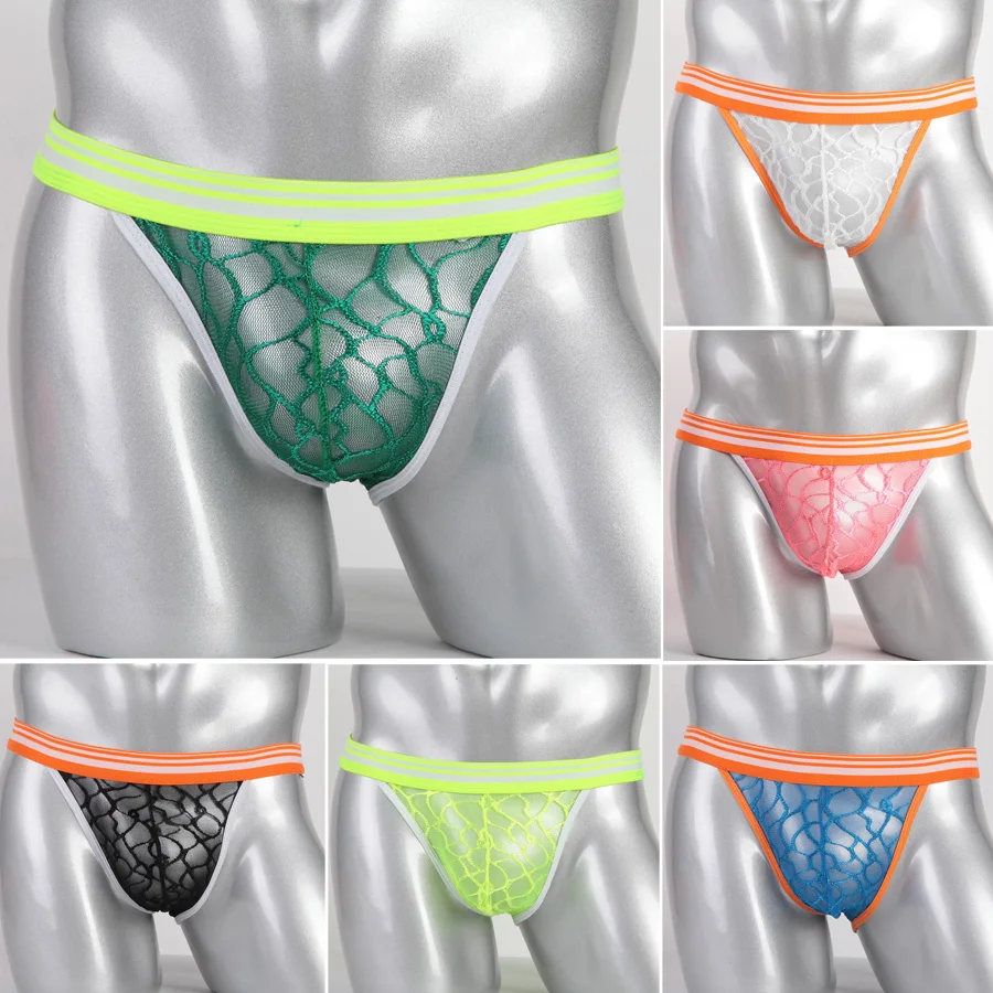 2016 дешевые мужские нижнее белье кружева стринги прозрачные дышащие брюки