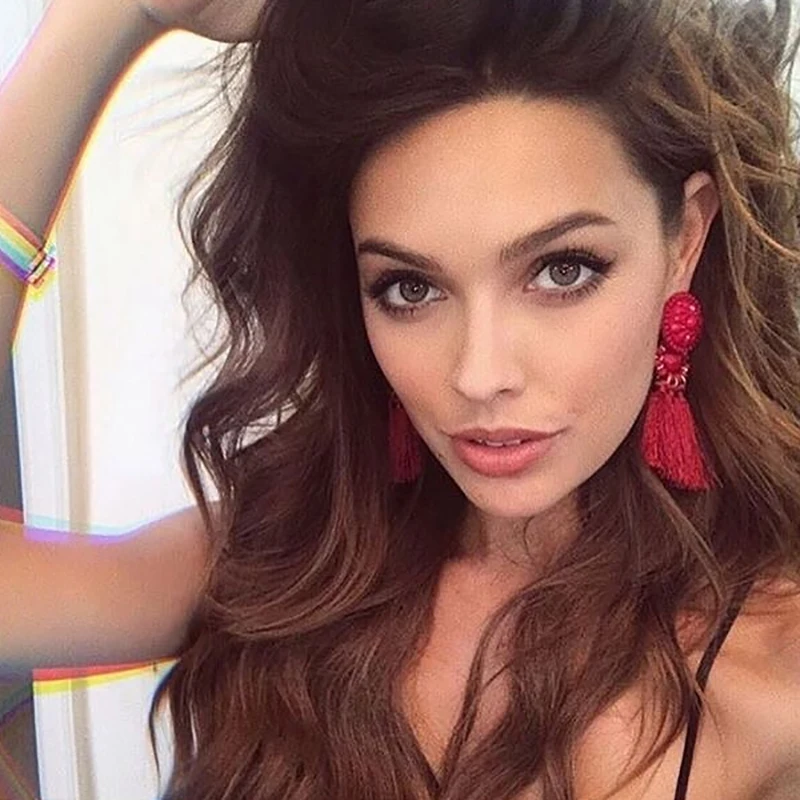 6 цветов богемные индийские длинные висячие серьги с бахромой серьги-подвески