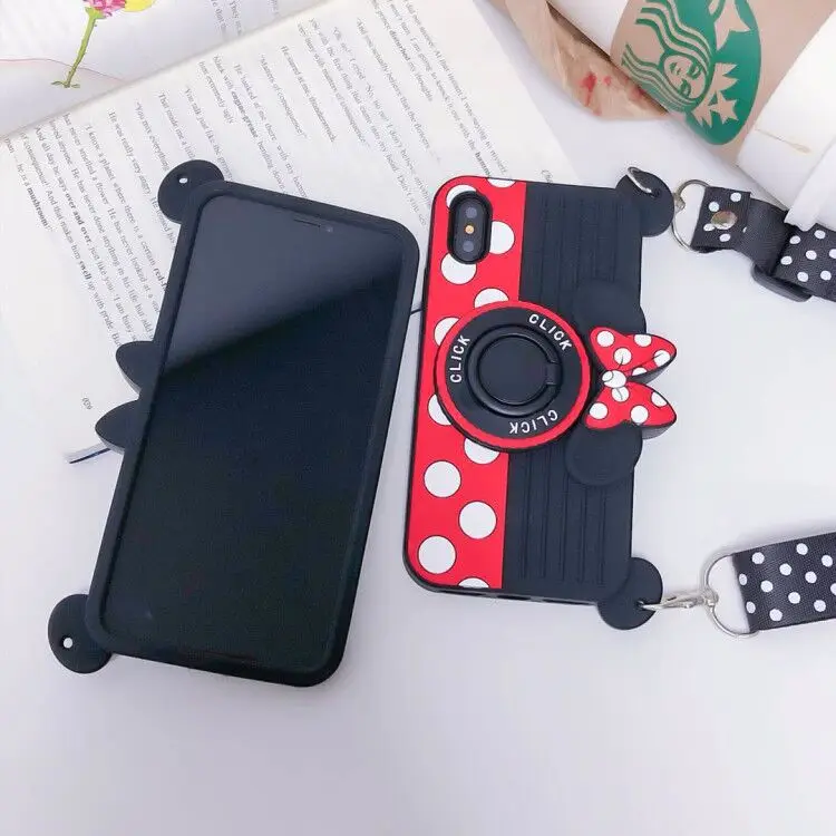 Бант мышь для iPhone XS MAX чехол Мягкая задняя крышка 6 6s X XR корпус камеры 7 8 plus +