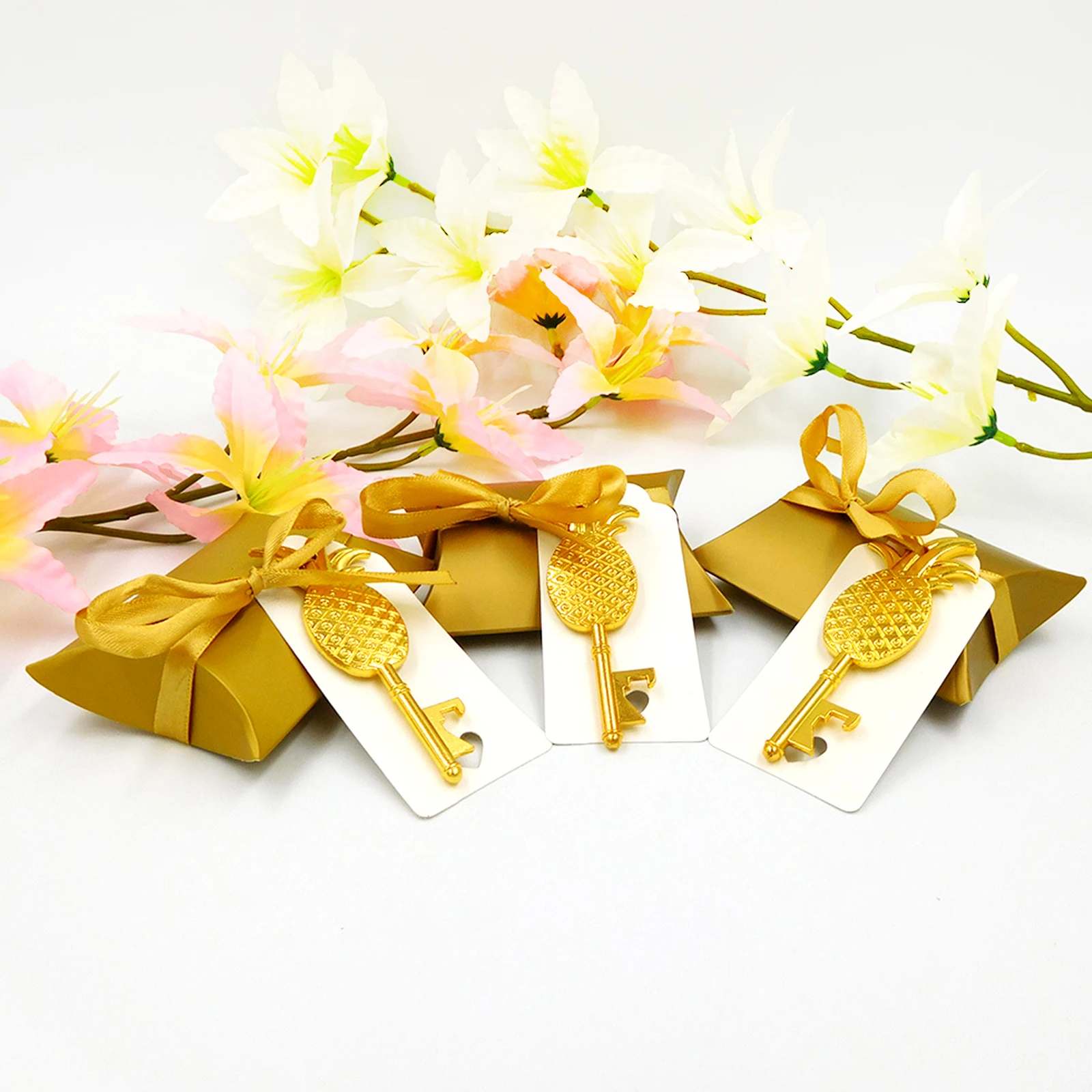 New Wedding Pillow Candy Box+ Bottle Opener+ Message Card with Ribbon Party Favor Paper DIY Gift Box Decor Supply | Дом и сад