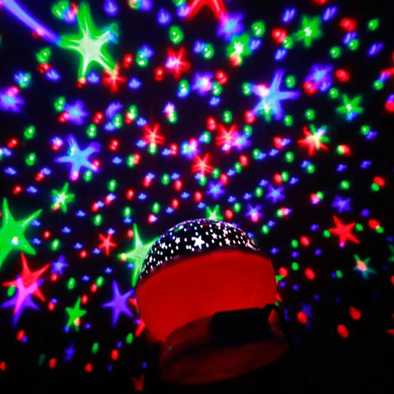 USB LED ночник Луна лампа звездное небо автоматический вращающийся проекционный