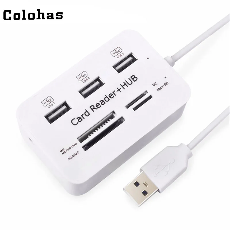 3 порта USB 2 0 хаб + TF MS M2 SD/MMC кард-ридер конвертер Многофункциональный