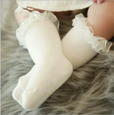 

Spring and Autumn children stockings new layer mesh gauze lace tube infant cotton sweet Princess girls stockings