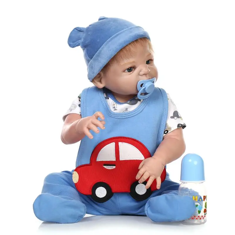 Куклы Новорожденные из мохерового волокна 57 см 100% натуральный силикон подарок на