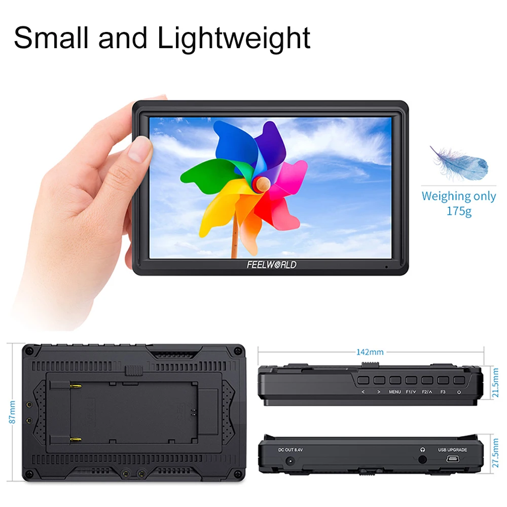 FEELWORLD S55 5 дюймовый небольшой цифровой зеркальной камеры rig 4K HDMI вход Портативный