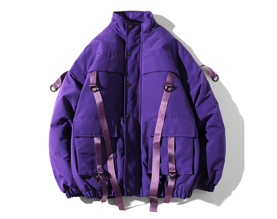 Winter Jacket Coats Men New Casual Windbreaker Jackets Mens Parka Plus size Hip hop Bandage design Man Streetwear | Мужская одежда