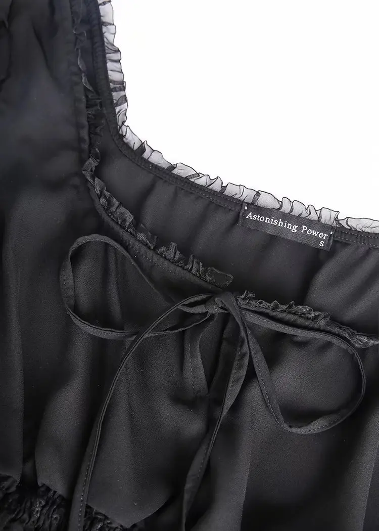 2019 Женская Формальная белая блузка укороченный топ с кружевным подолом буфами и