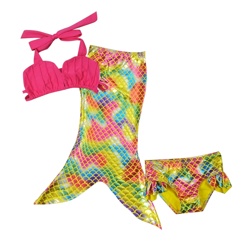 Детский купальный костюм Русалочки для девочек Комплект из трех предметов
