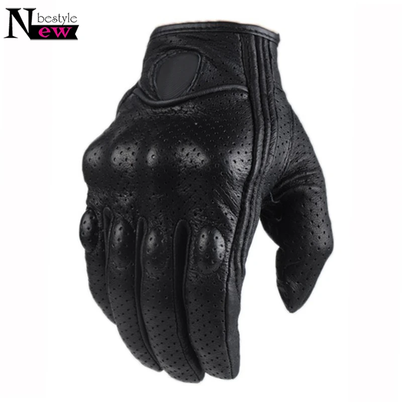 

Motorcycle Gloves Touch Screen Leather Real Genuine Cycling Full Finger Moto Glove Men Racing Motorbike Protective Guantes Luvas
