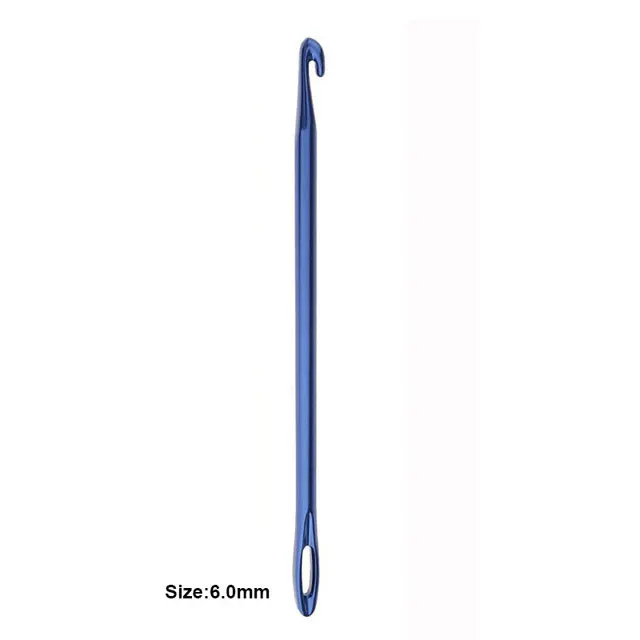 1pcs 6.0mm 2,75 мм 4,0 мм 6,0 мм Афган крючок для вязания крючком Tunisian алюминиевые спицы сделай сам инструмент с глазом швейные иглы Искусство ремесло - Цвет: 1pcs 6.0mm