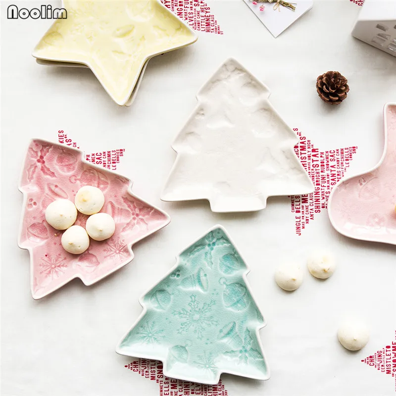 Европейский керамический блюдо в форме рождественской елки NOOLIM детская тарелка