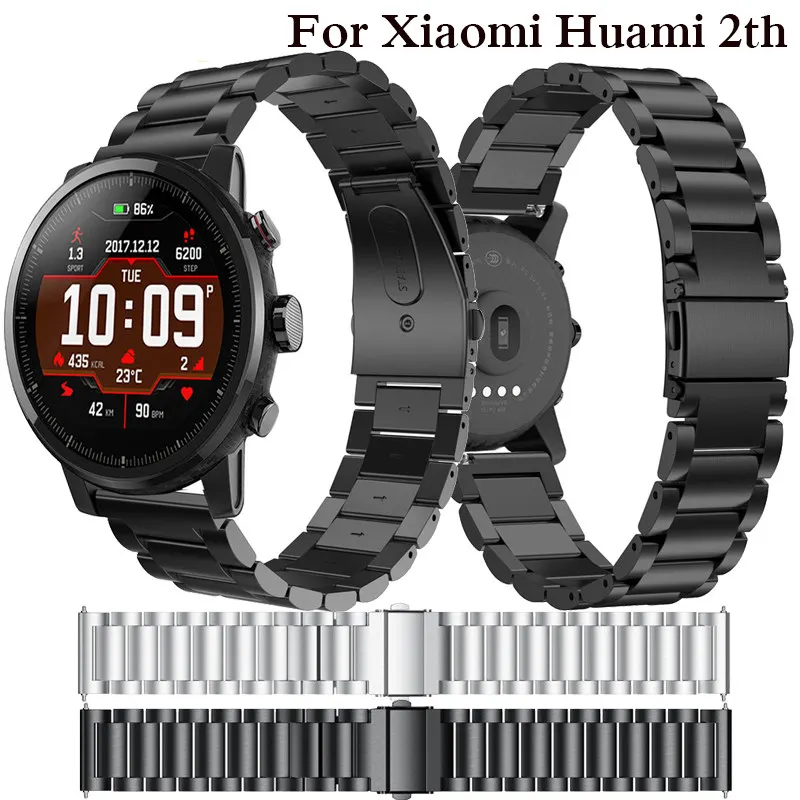 Ремешок из нержавеющей стали для оригинального Xiaomi Huami Amazfit Stratos 2 2th pace 22 мм