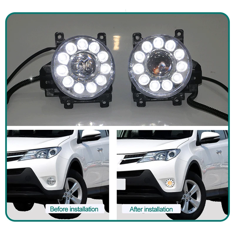 ROADOT DRL Светодиодный дневной светильник для Toyota RAV4 RAV 4 2013 2014 дневные ходовые огни s